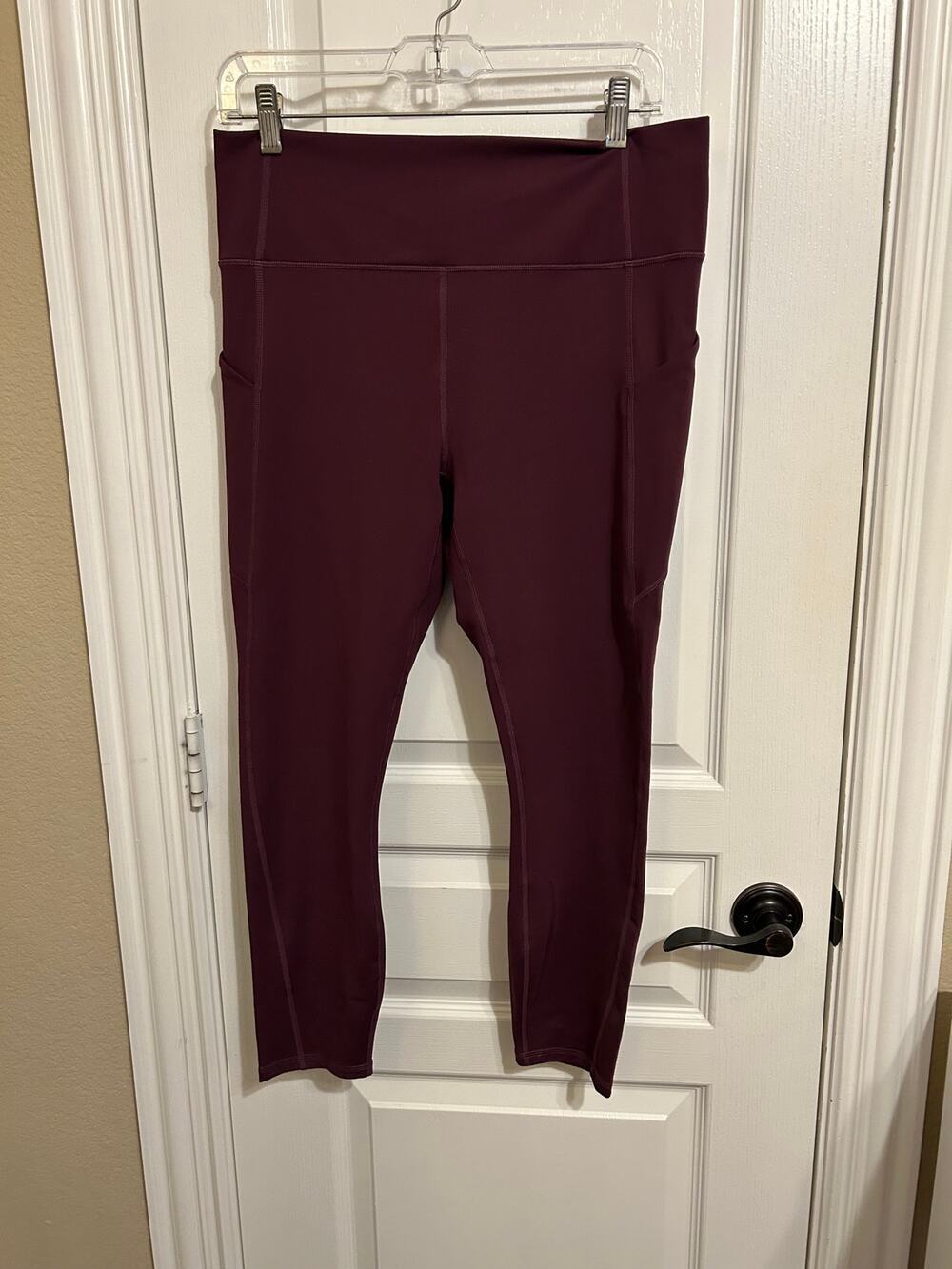 Burgundy Purple Leggings Fabletics Large Pure Luxe Soft